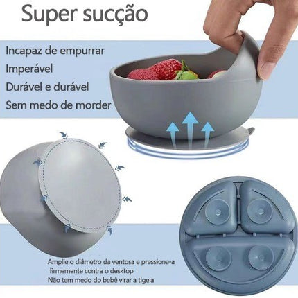 Conjunto completo Alimentação para Bebês de Silicone 8 Peças - Maolee