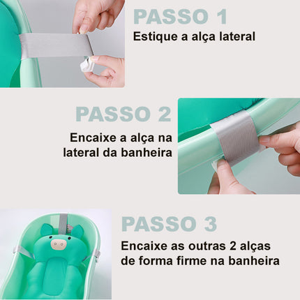 Almofada para Banho do Bebê Banheira Universal, Verde - Maolee