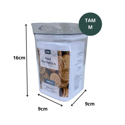 3 Potes Herméticos 1P,1M e 1G - Maolee