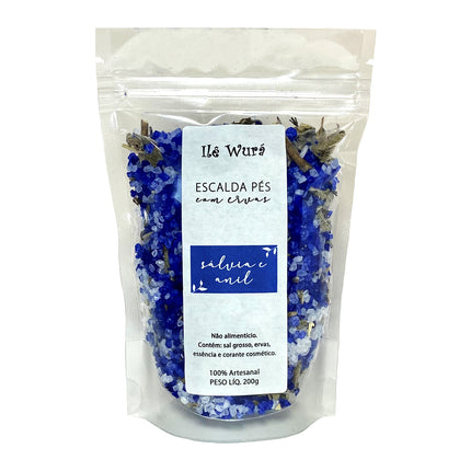 Escalda Pés SÁLVIA E ANIL - Reduz ansiedade e afasta energias negativas - Maolee