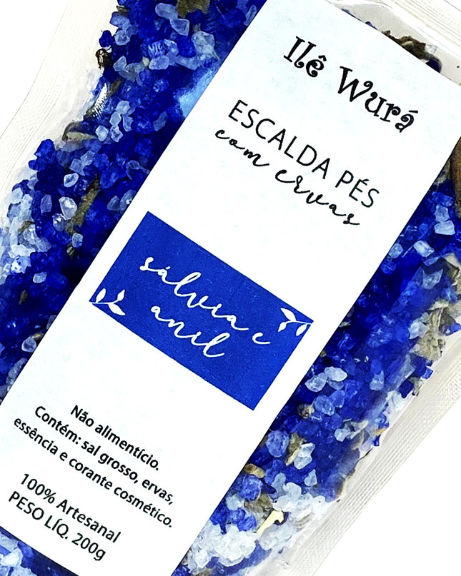 Escalda Pés SÁLVIA E ANIL - Reduz ansiedade e afasta energias negativas - Maolee