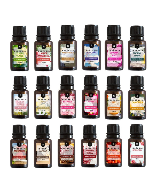 Kit 05 Essências 10ml a Base de Óleo Para Difusor - Maolee