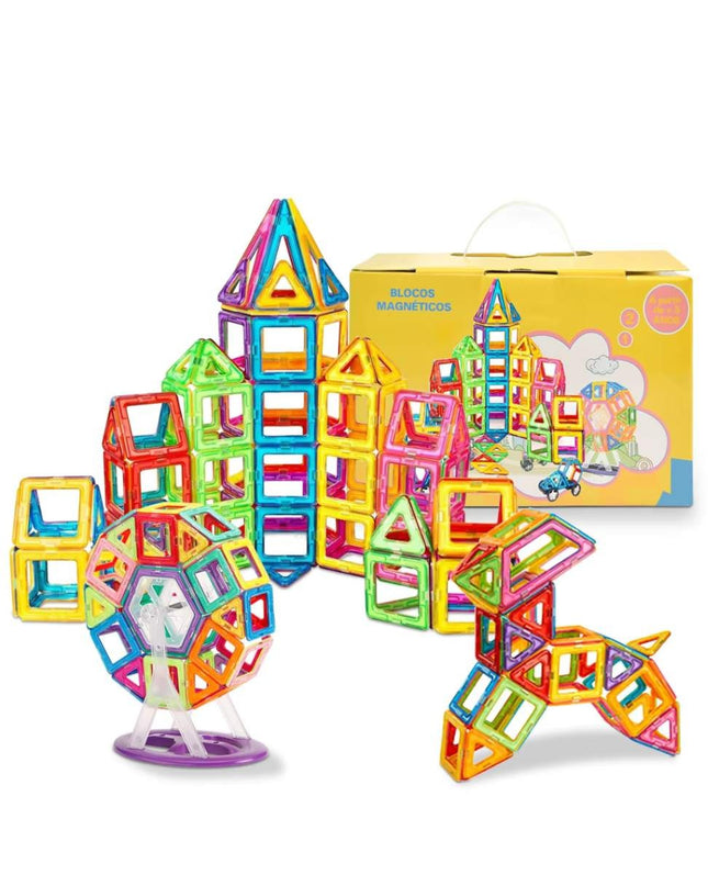 Blocos Magnéticos Vlop 120 peças, Montessori - Maolee