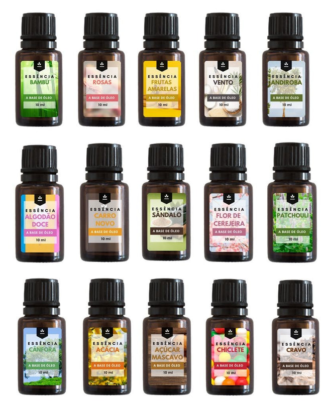 Kit 05 Essências 10ml a Base de Óleo Para Difusor - Maolee