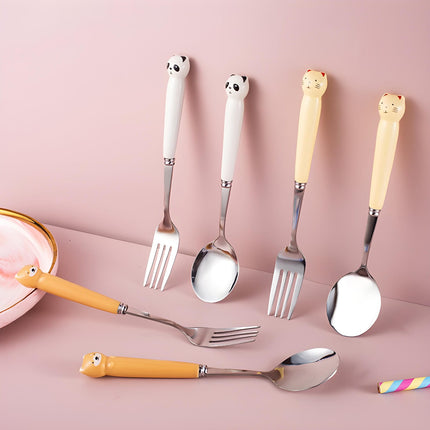 Jogo De Talheres Infantil 3 Peças Aço Inox - Maolee