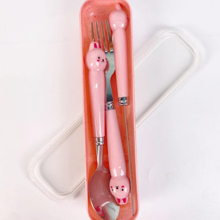 Jogo De Talheres Infantil 3 Peças Aço Inox - Maolee