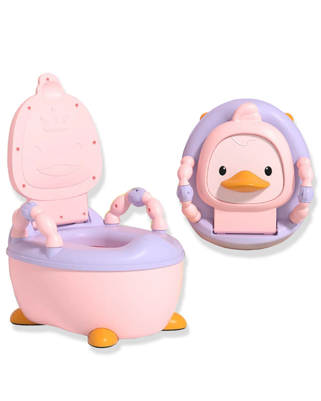 Troninho Penico Sanitário Infantil Privadinha Patinho Feliz Cor:Rosa