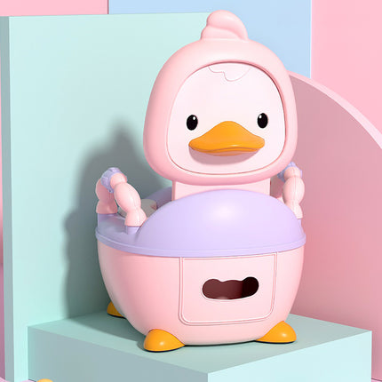 Troninho Penico Sanitário Infantil Privadinha Patinho Feliz Cor:Rosa