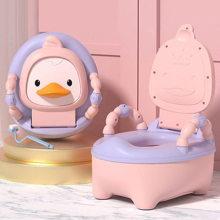 Troninho Penico Sanitário Infantil Privadinha Patinho Feliz Cor:Rosa