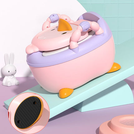 Troninho Penico Sanitário Infantil Privadinha Patinho Feliz Cor:Rosa