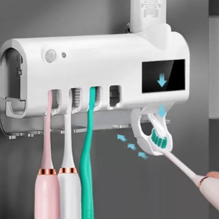 Suporte Escova De Dente Com Esterilizador e Dispenser Automático - Maolee