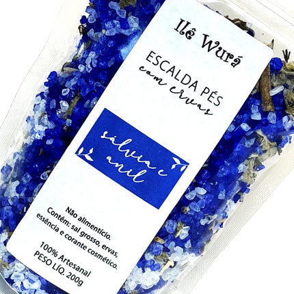 Escalda Pés SÁLVIA E ANIL - Reduz ansiedade e afasta energias negativas - Maolee