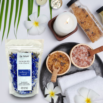 Escalda Pés SÁLVIA E ANIL - Reduz ansiedade e afasta energias negativas - Maolee