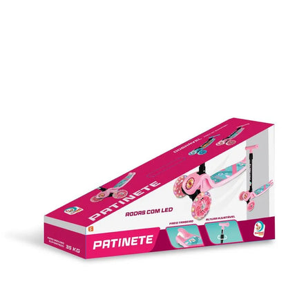 Patinete Com Led, Rosa - Maolee
