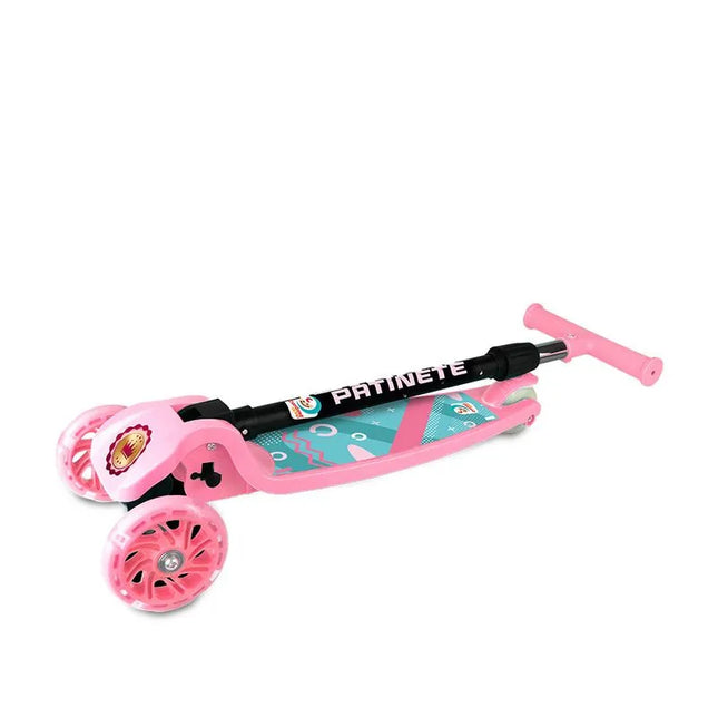 Patinete Com Led, Rosa - Maolee